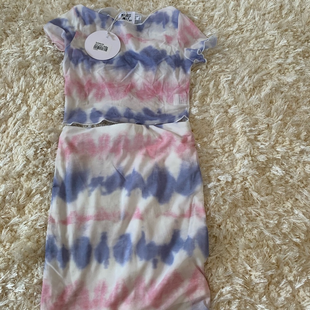 Princess poly purple + pink skirt and shirt set!